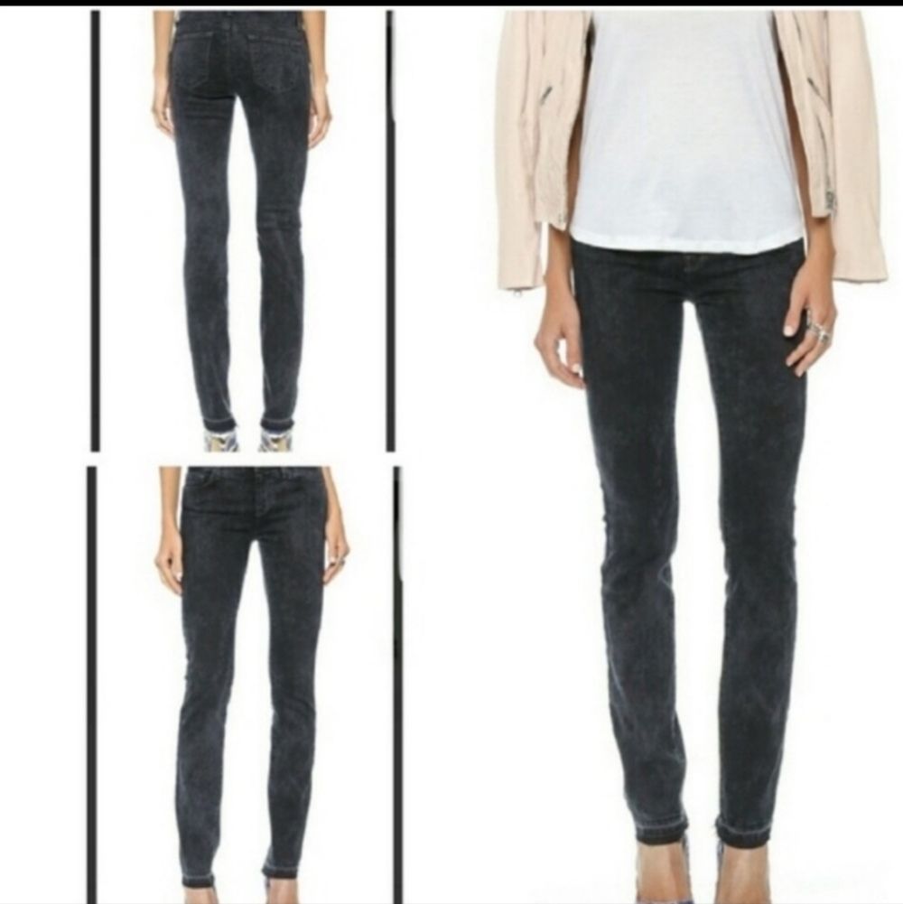 J BRAND rail in black noise wash, skinny jeans